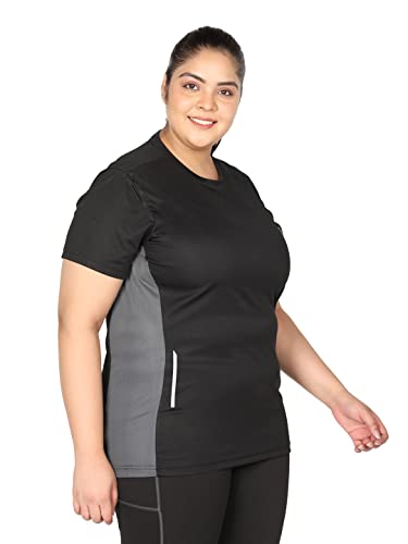 Image of CHKOKKO Women's Polyester Round Neck Regular Fit Gym Sports T-Shirt