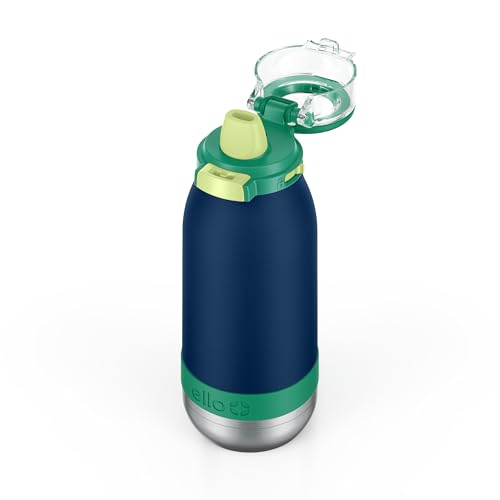 Image of Ello Emma 14oz Insulated Stainless Kids Water Bottle with Straw, Tidal Wave