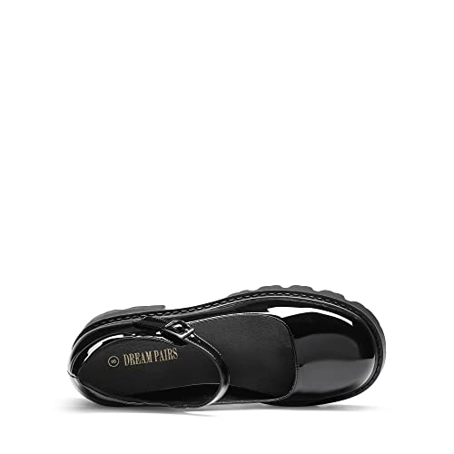 DREAM PAIRS Frauen Chunky Plattform Mary Janes Schuhe Schnalle Riemen Runde Zehe Wohnungen Seicht Mund Japanisch Süß Lolita Prinzessin Schuhe,Size 39,Schwarz-Pat,SDPU2346W-NEW-E