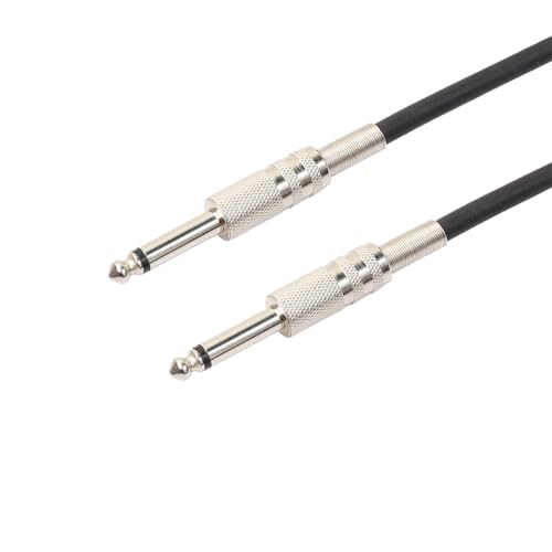 PluCable Cabo de audio P10 para P10 Mono Profissional P1050P Preto, Conexoes em metal, 5 Metros