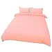 DyniLao Set di biancheria da letto moderna in cotone lavato rugoso Set copripiumino naturale 3 pezzi in tinta unita, include 1 copripiumino 2 fodere per cuscini Rosa pallido Full Size