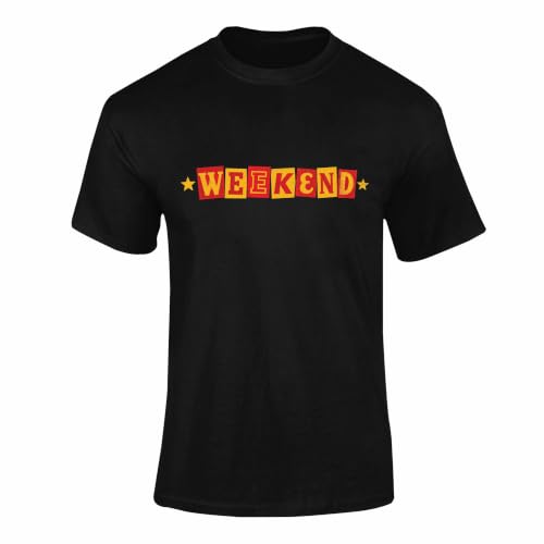 Image of Weekend Graphic T Shirt Music Festival Concert Outfit Casual Tee Black XL Style 2