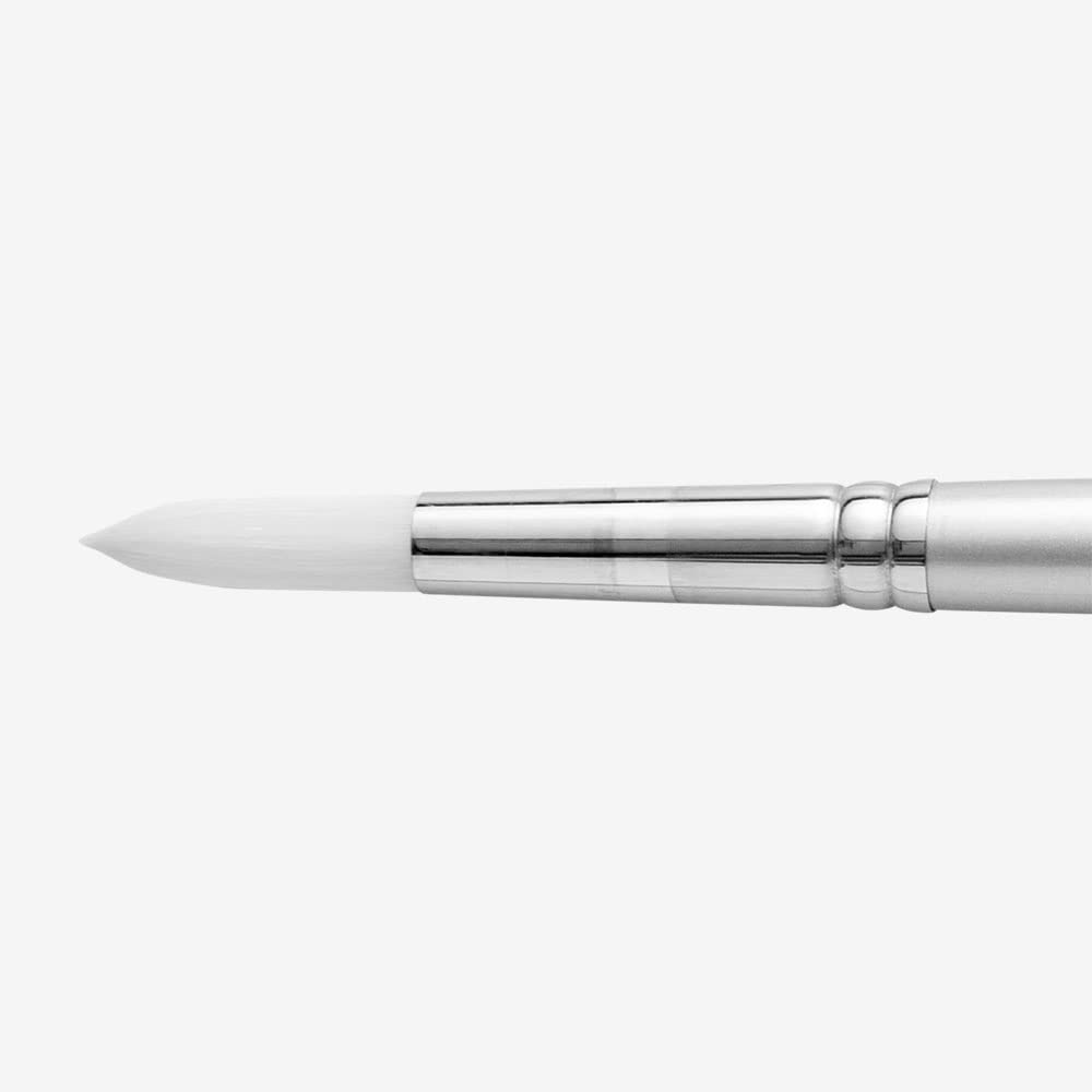 Pro-Arte White,Silver Pro Arte : Sterling Acrylix Long Handled - Round Synthetic Acrylic / Oil Brush Series 201R Size 8