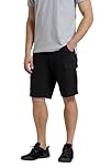 Mountain Warehouse Lakeside Mens Shorts - 100% Durable Twill Cotton Cargo Shorts, Durable Shorts, 6 Pockets - Spring Summer, Walking, Running, Hiking & Camping Black Men's W40