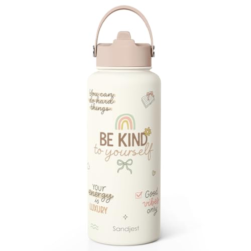Stainless Steel 32oz With Lid & Straw, Positive Affirmations