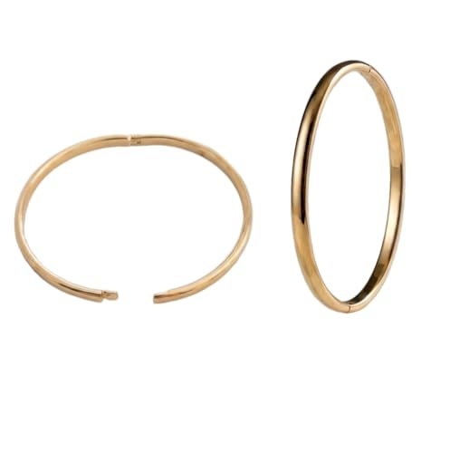 Bracelet jonc rigide anti-ternissement en plaqué or jaune épais 4 mm