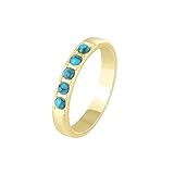 Beydodo Anillos de oro para mujer 375 585 750, anillo de compromiso con turquesa, anillos de boda, anillos de boda, sin níquel, talla 50-62, 55 (17.5), Metal precioso, Turquesa