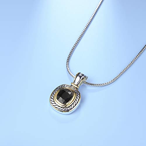 Uny Elegant Wedding Jewelry Sets Cz Crystal French Clip Earring Enhancer Pendant Designer Inspired Christmas Gifts (Black) #TOP5