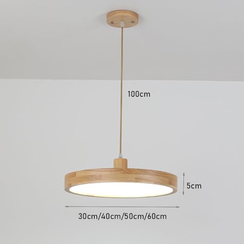 Suspension LED en bois pour salle à manger luminaire rond à intensité variable - 5