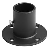 Fanmao 4 Pcs 1-3/8' Chain Link Fence Post Floor Flanges, Black Surface Mount Post Base for Fence Sign Pole