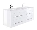 Posseik Homeline Badmöbel, 16 mm MDF, weiß Hochglanz, One Size