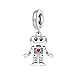 FIWOAANSIN New 2026 925 Sterling Silver Cukte Robot Pendants Bracelet Charms Fit Bangle For Women Jewelry Party Beads Diy Gifts Accessory Fashion Accessories Creative Gift