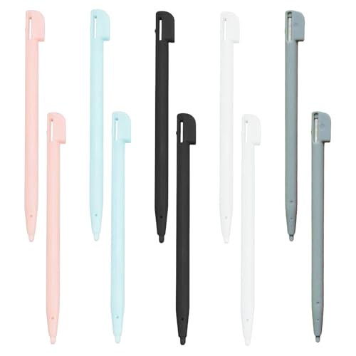10 Stück Eingabestifte für Nintendo 3DS,Stift für Nintendo 3ds Stift,DS Lite,3DS XL,NDS,DSL,Stylus Set in Schwarz,Weiß,Hellblau,Grau und Pink,Präzises Zubehör für Touchscreen & Schutz der Spielkonsole