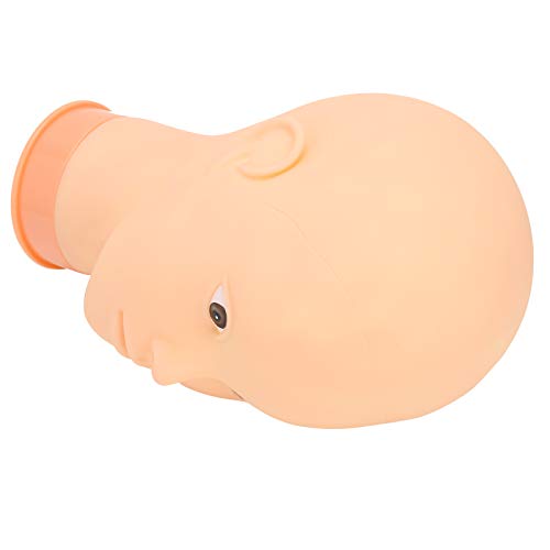 Mannequin Head For Wigs, PVC Material Bald Mannequin Head with Support Bracket Hole Wig Head Stand, For Makeup Training, Pink Base For Displaying (Have makeup) (No makeup)