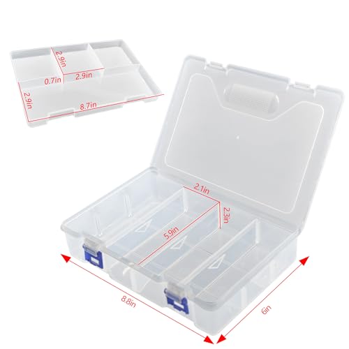 Image of Sidosir Tackle Box for Storage, Double-layer Transparent Organizer Box for Bead, 8-Grids Box for Jewelry Compartment Container