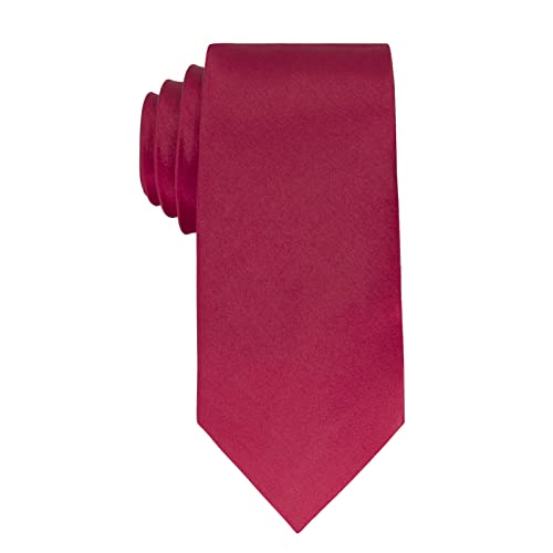 Image of Luckyvestir Mens Tie Solid Satin Neck Ties 3.15'' Formal Necktie for Wedding Business Christmas Father's Valentine's Day Gift