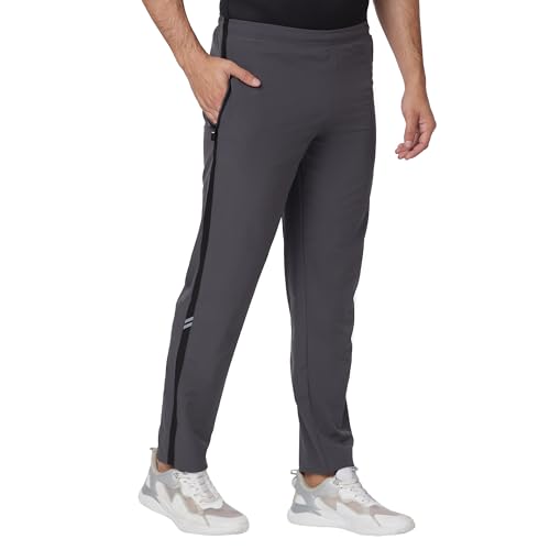 Image of berge' Men's Polyester Track Pant with Secure Zipper Side Pockets for Sports|Exercise|Gym|Running|Casual Wear|Lower Tracks Pant