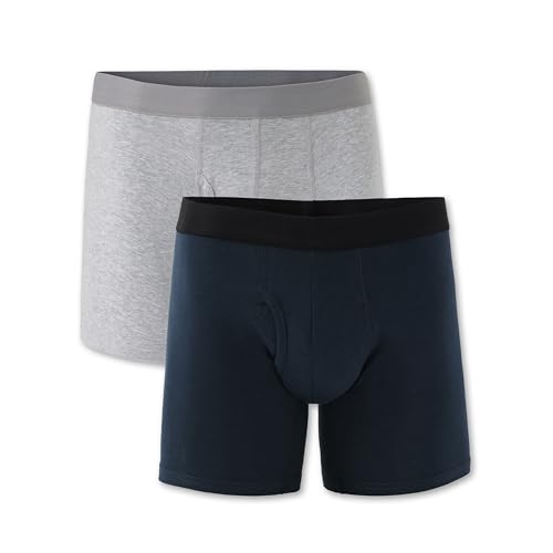 Pact Organic Cotton Men's Everyday Boxer Brief Underwear, 2 Pack