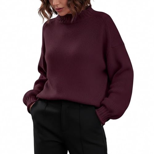 Knit Sweater for Women Oversized Long Sleeve Crewneck Tops Fall Pullover - image 7