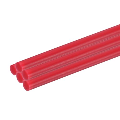 Image of uxcell 5pcs Plastic Round Rod 1 /2 Inch Dia 20 Inch Length Red (POM) Polyoxymethylene Rods Engineering Plastic Round Bars(12mm)