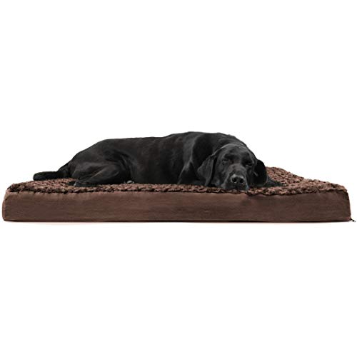 Furhaven Orthopedic Dog Bed for Large Dogs w/ Removable Washable Cover, For Dogs Up to 95 lbs - Ultra Plush Faux Fur & Suede Mattress - Chocolate, Jumbo/XL by Furhaven - Used condition - US$37.93