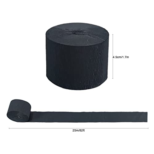 Crepe Paper Streamers Decors For Birthday Wedding Festival Ornament Graduation Colorful Candyland Party Backdrop, Rainbow Diy Supplies, Art Crafts (2 Pack Black) #TOP1