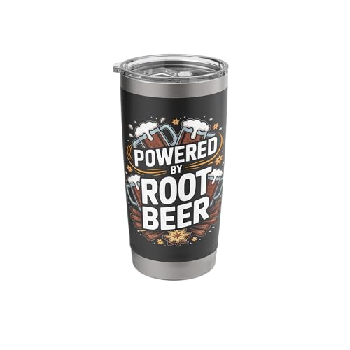 Powered By Root Beer Mug Design Fun Stainless Steel Insulated Tumbler
