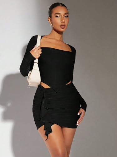 Beach Women's Ruffle Trim Ruched Front Skirt3