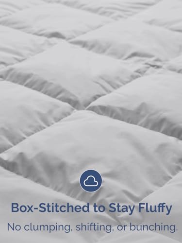 Image of Queen Size, Dark Grey & French Grey Alternative Down Comforter - Warm & Breathable Hotel Quality Bedding for Men, Women, Kids & Teens - All Season Oversized Cooling Microfiber Duvet Insert Comforter
