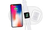 3 en 1: cargue su Apple Watch, AirPod y iPhone (todos los teléfonos con tecnología Qi) en un lugar a la vez. Funciona para Airpod, Apple Watch 4 Series, Apple Watch 3 Series, 2 Series, 1 Series y todos los teléfonos compatibles con Qi.