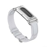 Correa elástica para correas trenzadas, correa de muñeca de nailon transpirable para dispositivo Fitbit, bandas de repuesto ajustables para mujeres y hombres (gris)