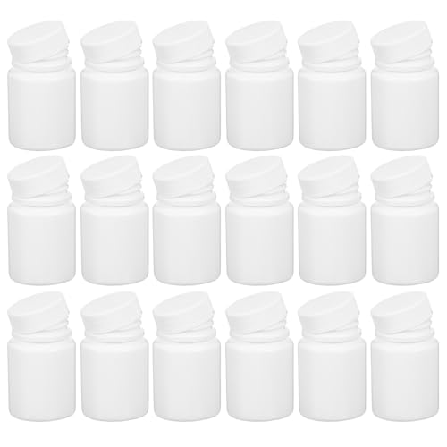SOIMISS 100 pezzi Bottiglie per Pillole Bianco PE con Tappo Vite Sigillato da Contenitori Resistenti per Viaggio Conservazione Integratori e Compresse