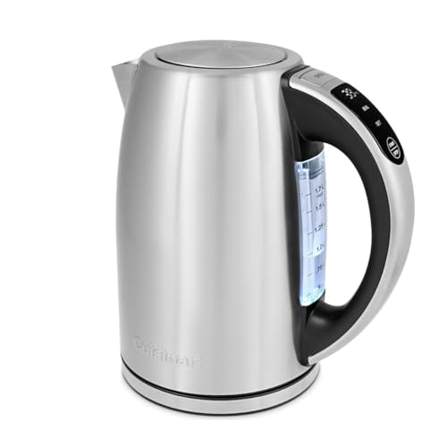 Cuisinart Bouilloire Électrique SmartElite 1,7L Inox – Écran tactile, Température réglable 50–100°C, Ébullition rapide 3 kW, Filtre anticalcaire...