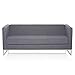 Produktbild hjh OFFICE 713503 Lounge Sofa Barbados Stoff Grau Moderne 3-Sitzer Couch für höchsten Sitzkomfort