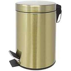 Papelera Elegante Deblanch Papelera, Acero Inoxidable, Oro Viejo, 3 l