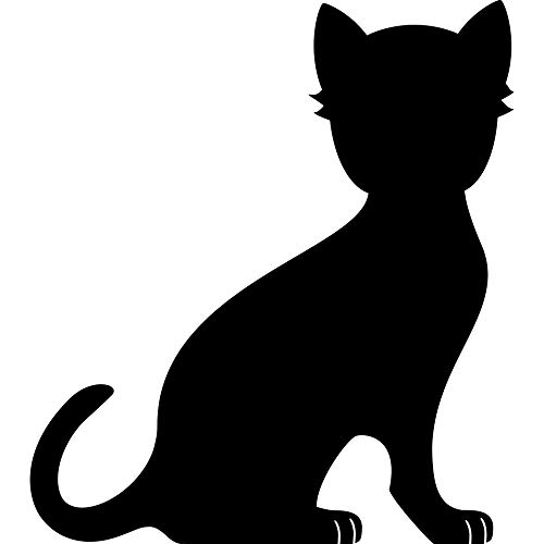 GreenIT 20 cm Sticker Tattoo Cat Rental Decorative Film Wall Sticker for Car Wall Door Window Border (Black)