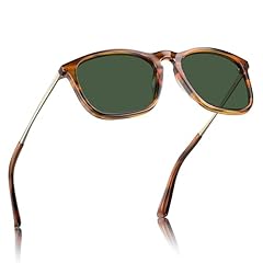 2. Brown Stripe Frame Green Lenses