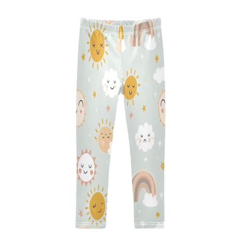 Toddler Girls Leggings Printed Yoga Pants Leggings Sun Rainbow for Kids
