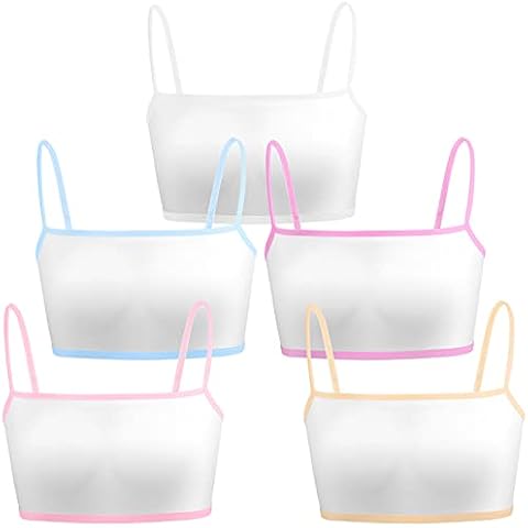 5-Pack Lightweight Cotton Sports Bras for Girls Cover
