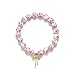 FRFSORO Fashion Blue and White Porcelain Handmade Weave Beads Bracelets Elastic Cord Adjustable Cute Girls Bowknot Pendant Hand Bangle(Pink)