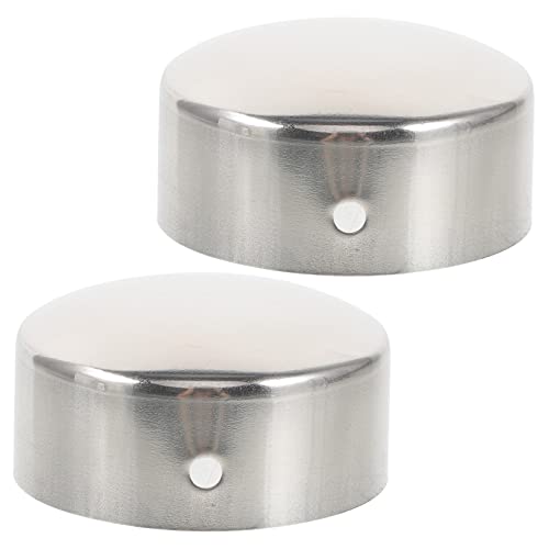 WOONEKY Handrail End Cap 2Pcs Plastic Rail Support Tube Protector with Screws for Stair Banister Ends Decorative Handrail Fittings for Indoor & Outdoor Use