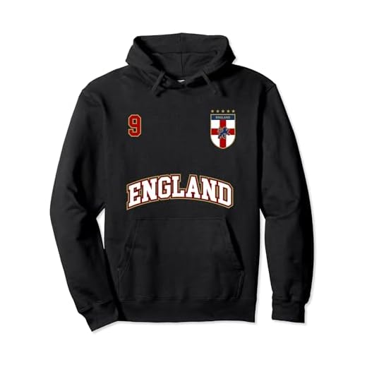 England Football Team Hoodie Number 9 English Flag Soccer