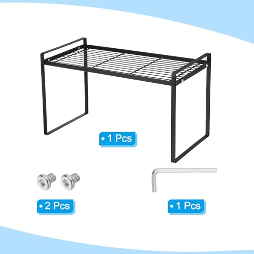 Étagère de rangement noire pour placard : structure stable contre le désordre