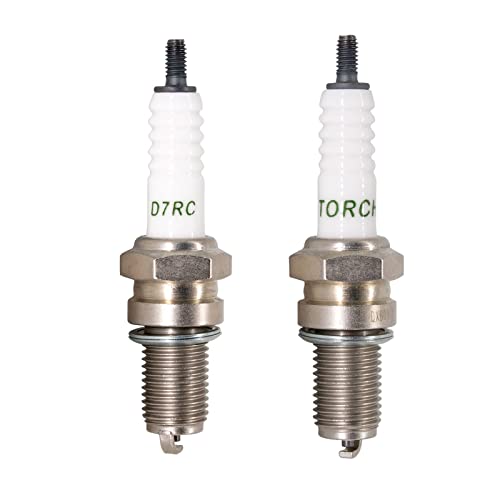 Image of TORCH D7RC Spark Plug Repalce for NGK Resistor Spark plug DR7EA for Yamaha RAPTOR 250 2008-2013, for Champion RAX96C Spark Plug, for Denso IX22 X22ESR-U Spark Plug, OEM, ea