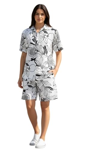 Image of Women Pajama Set Printed Cord-Set Night Suit Set of Shirt & Shorts Set Women Night Wear Set