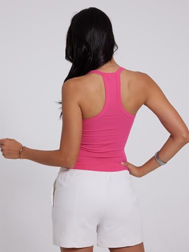 Image of Danysu V Neck Racer Back Tank Top for Women Padded Ribbed Long Tank Fitted Basic Cami Tops