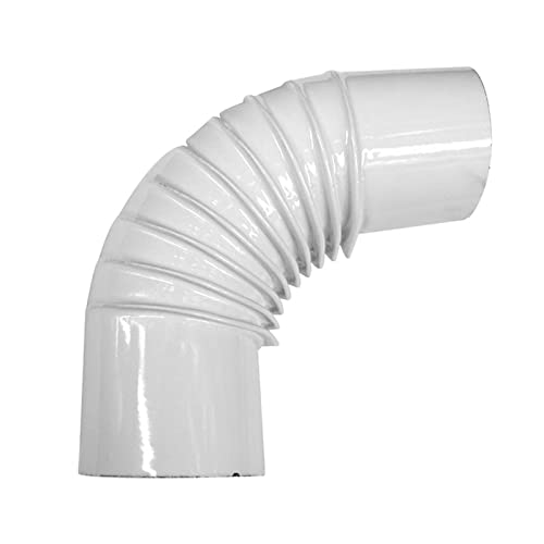 La zappa Curva a gomito per canna fumaria stufa a legna in lamiera di acciaio porcellanato (Ø120 mm/45°, Bianco)