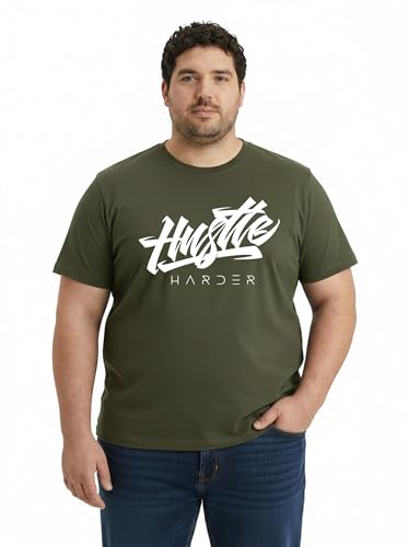 Image of Toodlegram Men Plus Size Printed T-Shirt | Round Neck Half Sleeves | Regular Fit Big & Tall | Pure Cotton Casual Summer Wear T-Shirt for Men