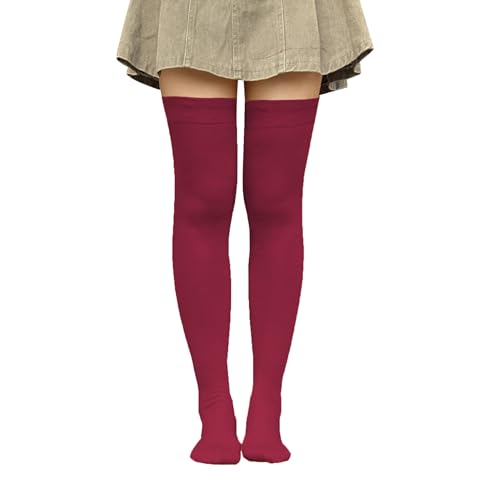 Image of Bestjybt Women Thigh High Socks Cotton Warm Long Over Knee High Stockings