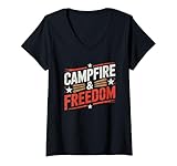 Photo Gallery donna campfire & freedom 4 luglio camping maglietta con collo a v Photo Gallery donna campfire & freedom 4 luglio camping maglietta con collo a v